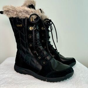 Teva Black Winter Boots with Fur Trim